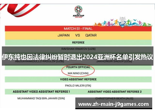 伊东纯也因法律纠纷暂时退出2024亚洲杯名单引发热议